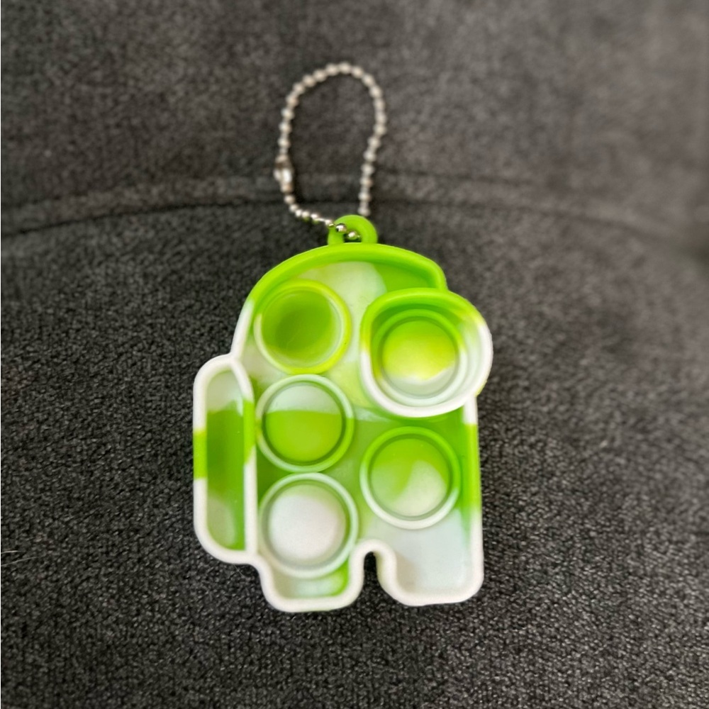 Among Us; Green and White Pop It Keychain